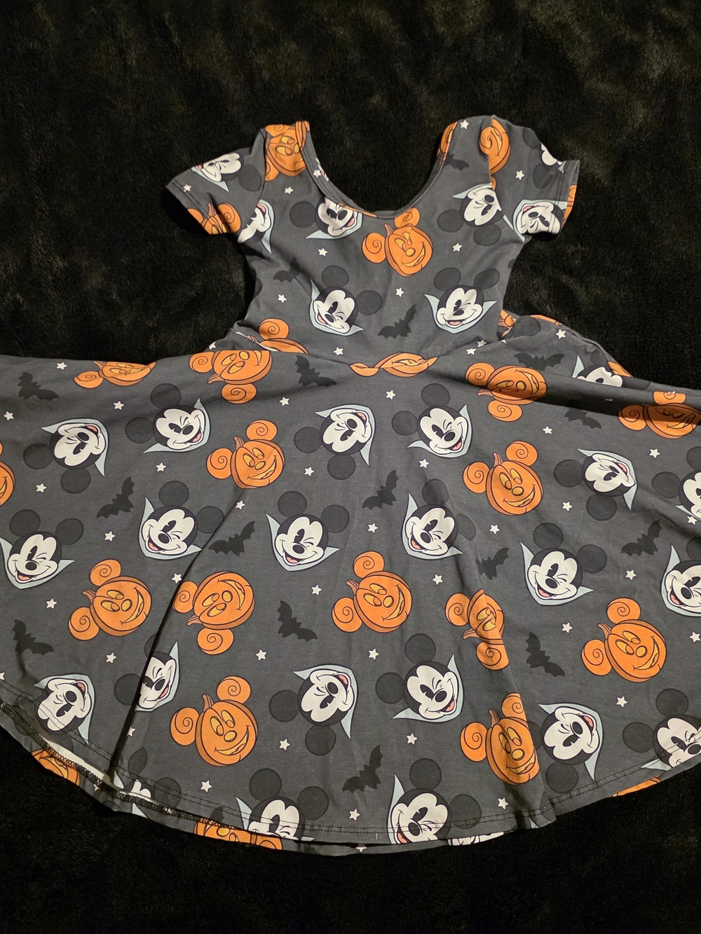 Wild Rich Kids Halloween Mickey Pumpkin Twirl Dress